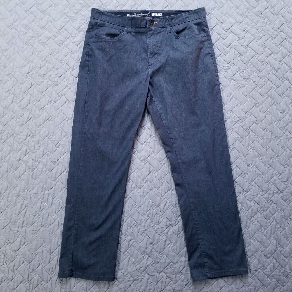Weatherproof Vintage Jeans Mens 36x30 Black‎ Straight Fit Dark Wash Denim